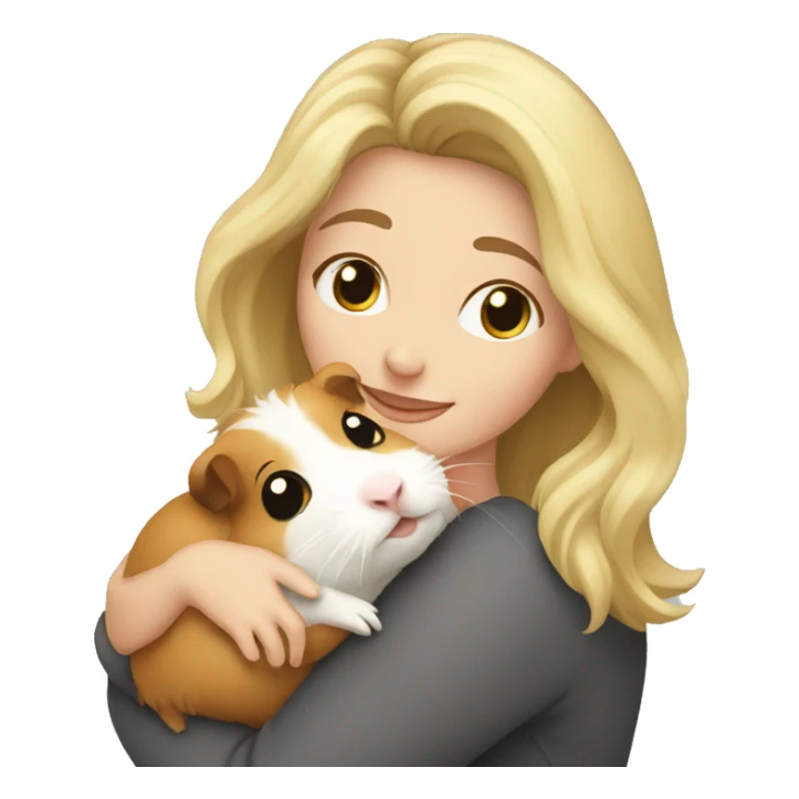 Blonde Woman hugging a guineapig sticker