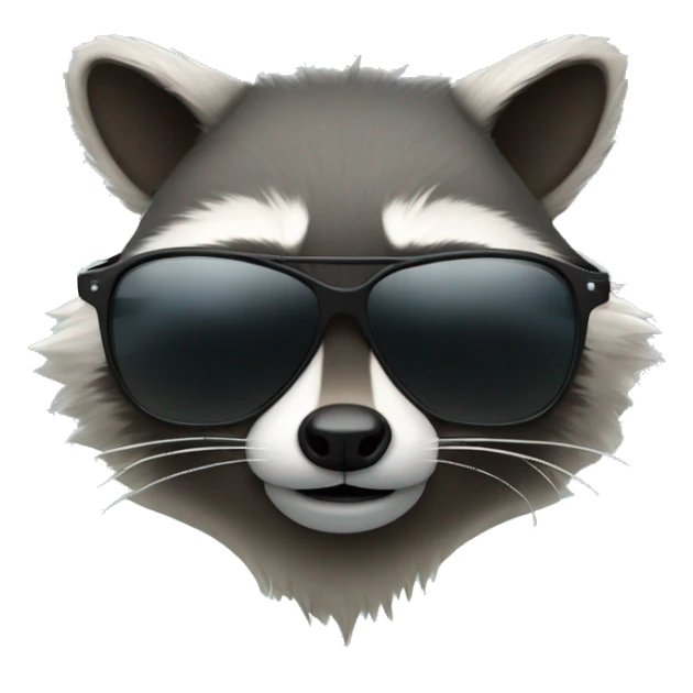 A raccon with a vokuhila and sunglasses sticker