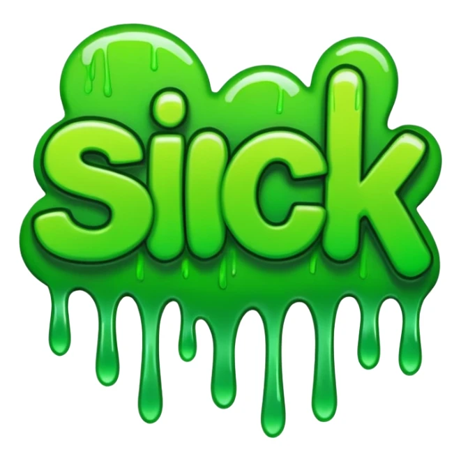 the word SICK in green graffiti font sticker