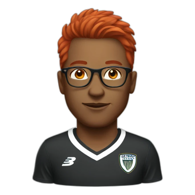 Soccer player with glasses and red hair sticker
