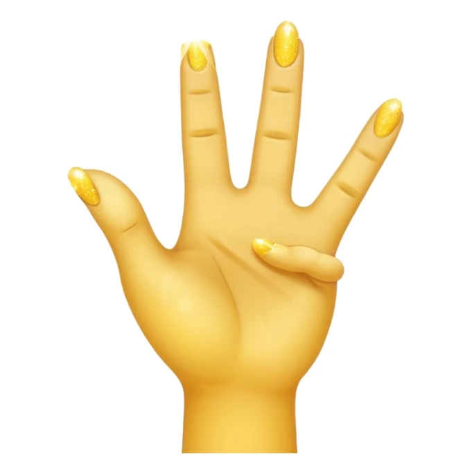 raised hand with sparkles, classic apple emoji style, expressing an opinion or idea sticker