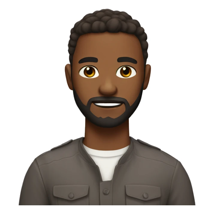 brown skin, fist beard,short hair sticker