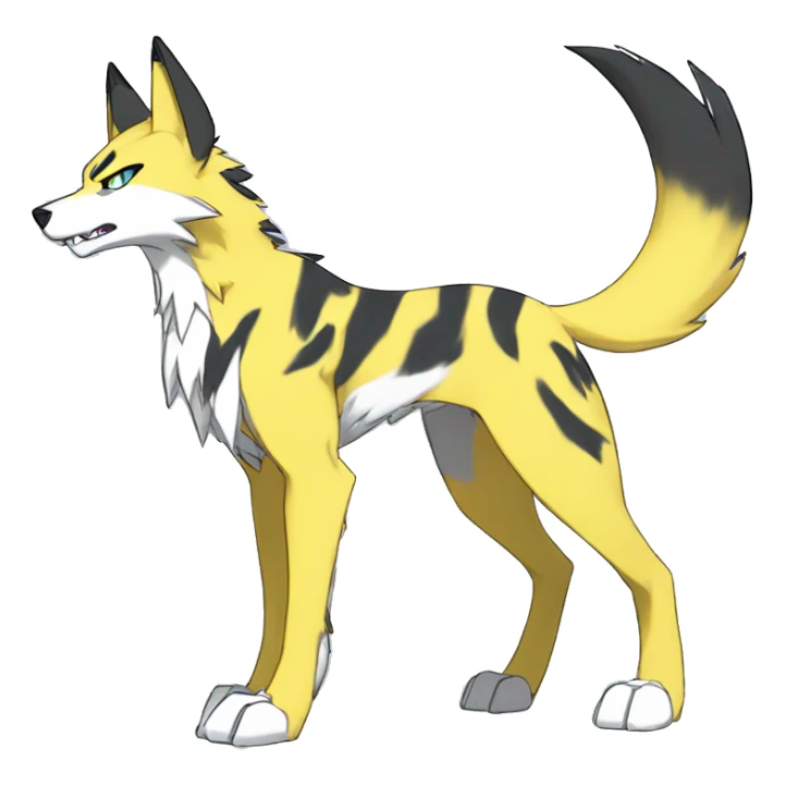  Cool Edgy Anthro War-Digimon-Fakemon-Wolf with edgy markings full body sticker