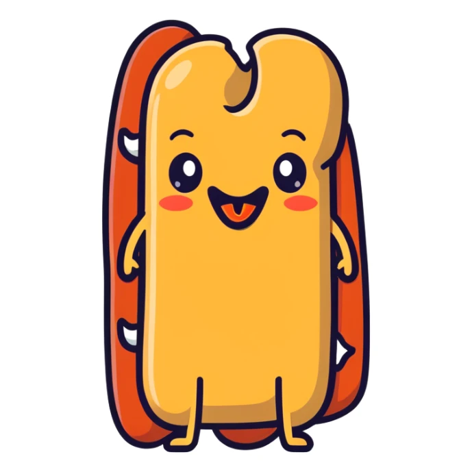 Hotdog sticking out tongue sticker