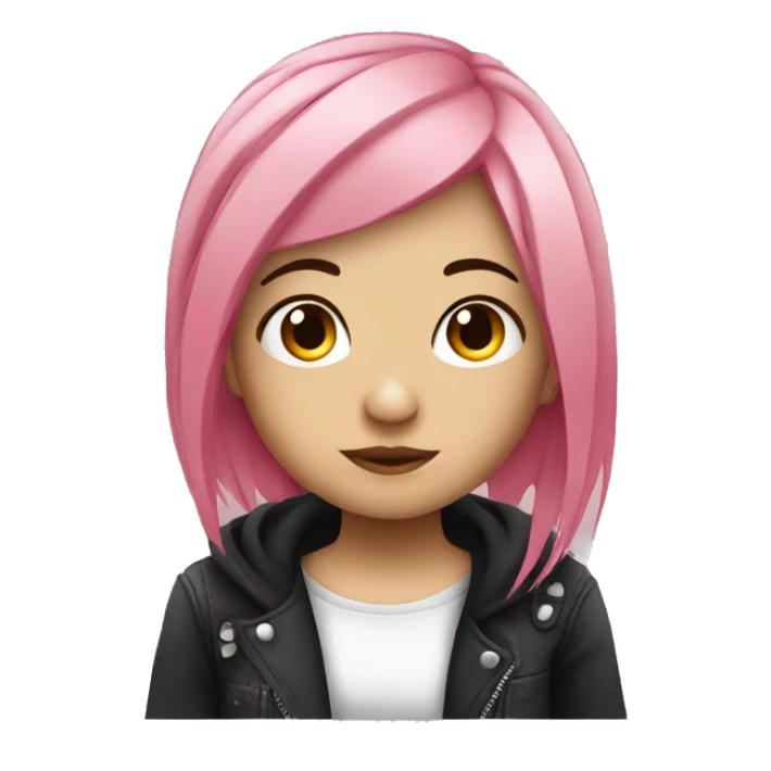emo girl with pink hair sticker