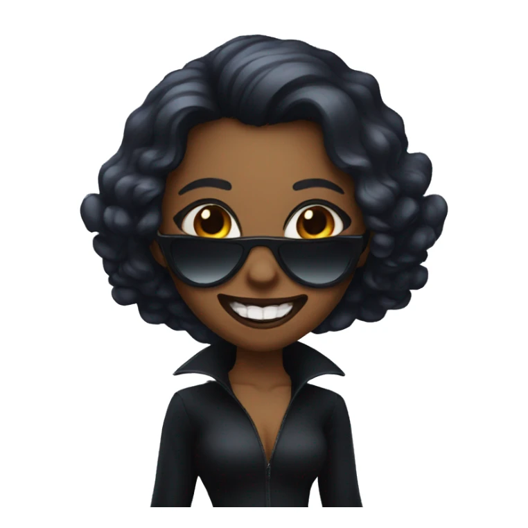 girl vampire with dark sunglasses showing her fangs sticker