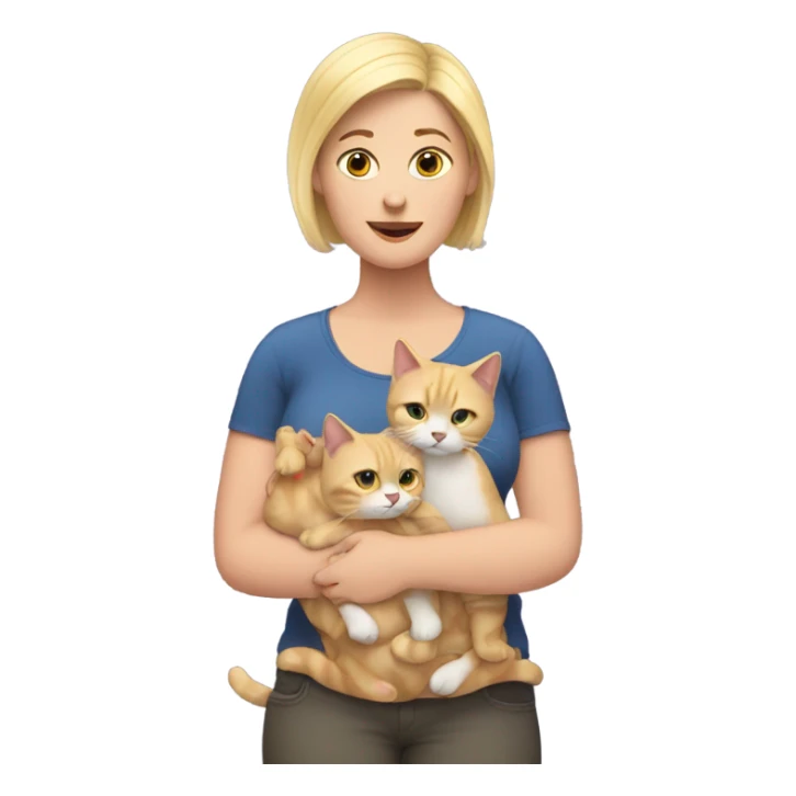 Fat blonde woman with 2 cats sticker