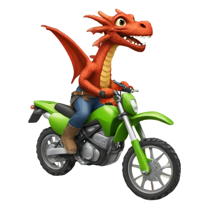 Dragon riding dirt bike sticker