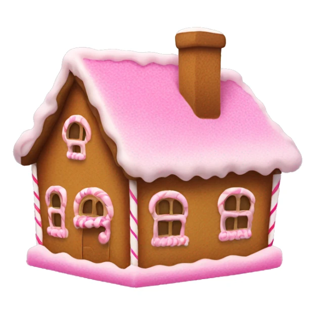gingerbread house with pink ice ing and smoke from the chimney  sticker