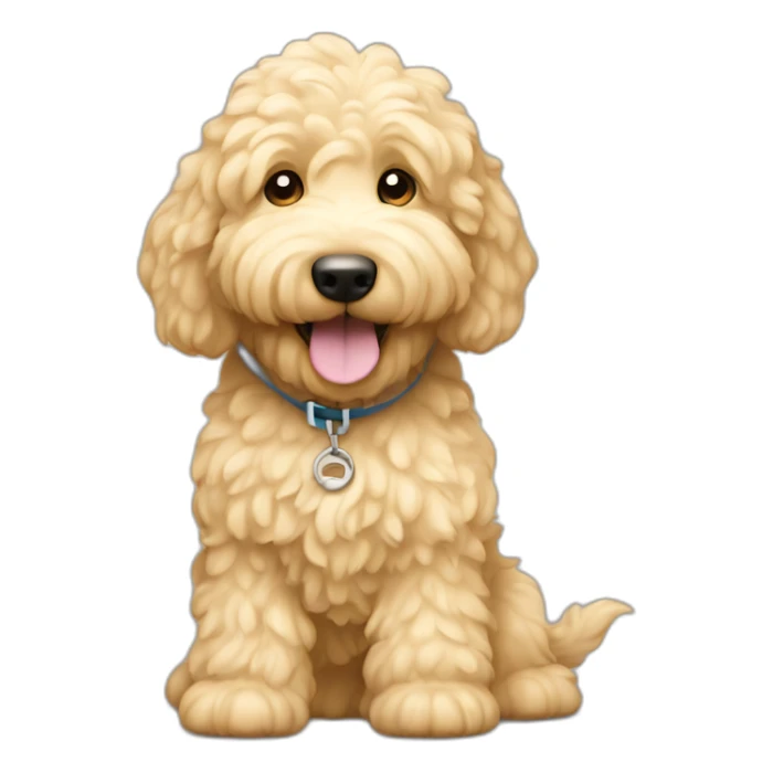 Golden doodle (light cream colored) with more of a waving coat sticker