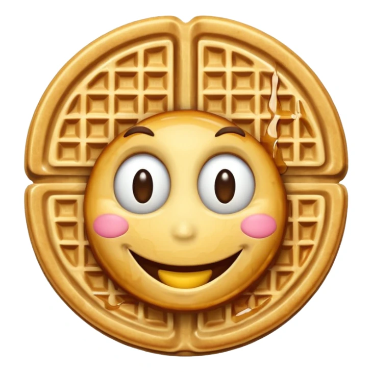 Happy waffle with a big smile sticker