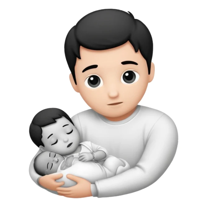 Newborn B&W with male sticker