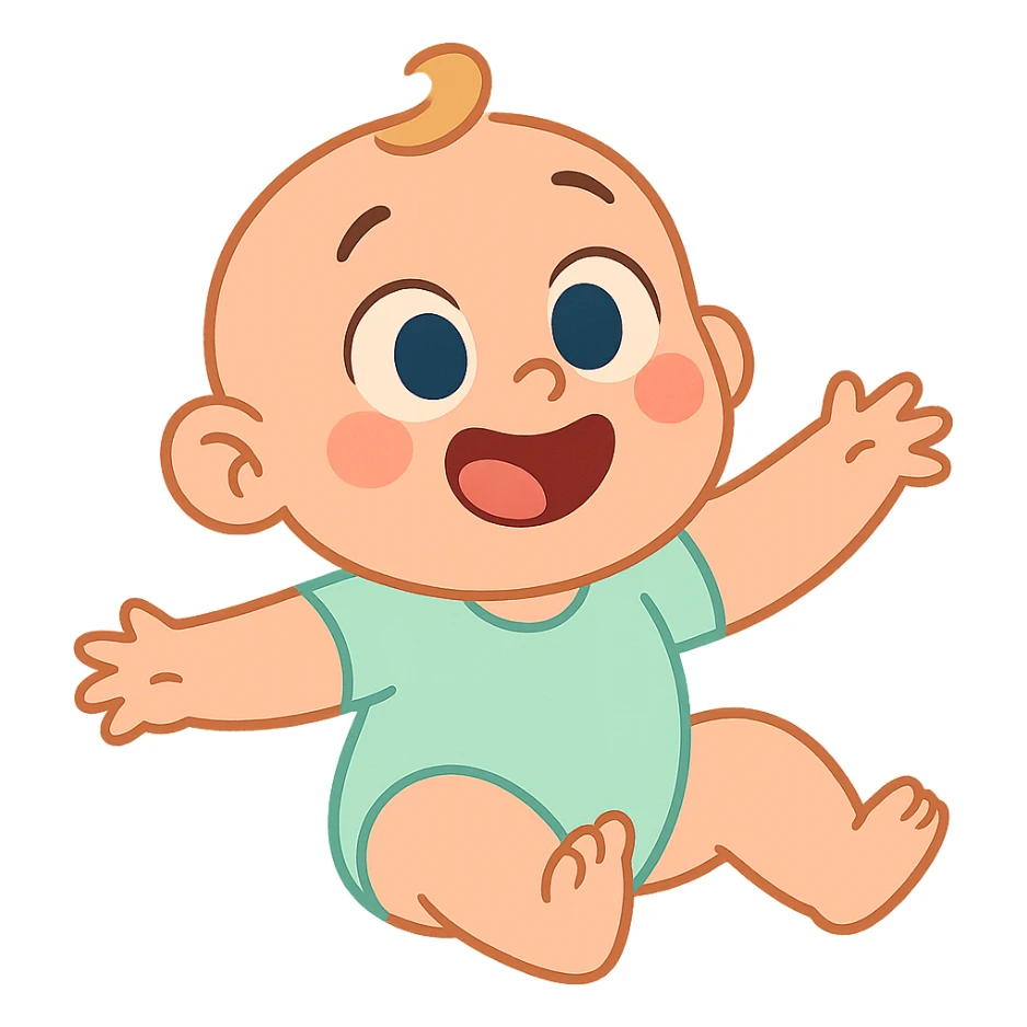 soft pastel cartoon baby in calArts 2010s style sticker