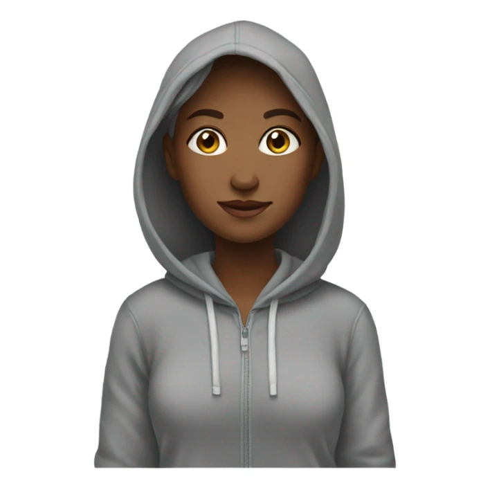 girl in gray hoodie sticker