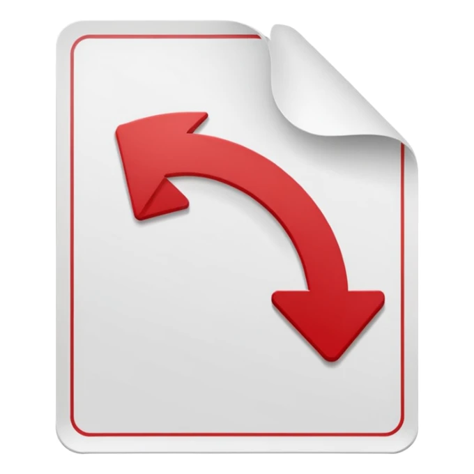 realistic PDF file icon, white sheet with red PDF stamp, file icon shape sticker