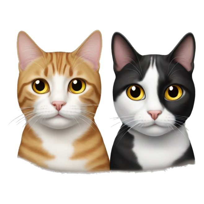 Tabby cat and black and white cat sticker
