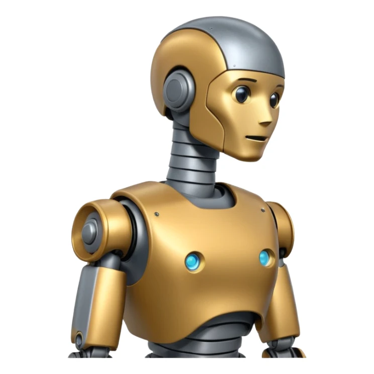 Pregnant male robot emoji. Profile view. Facing left. Square head. sticker