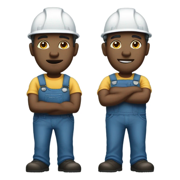 blue collar workers photorealistic serious sticker