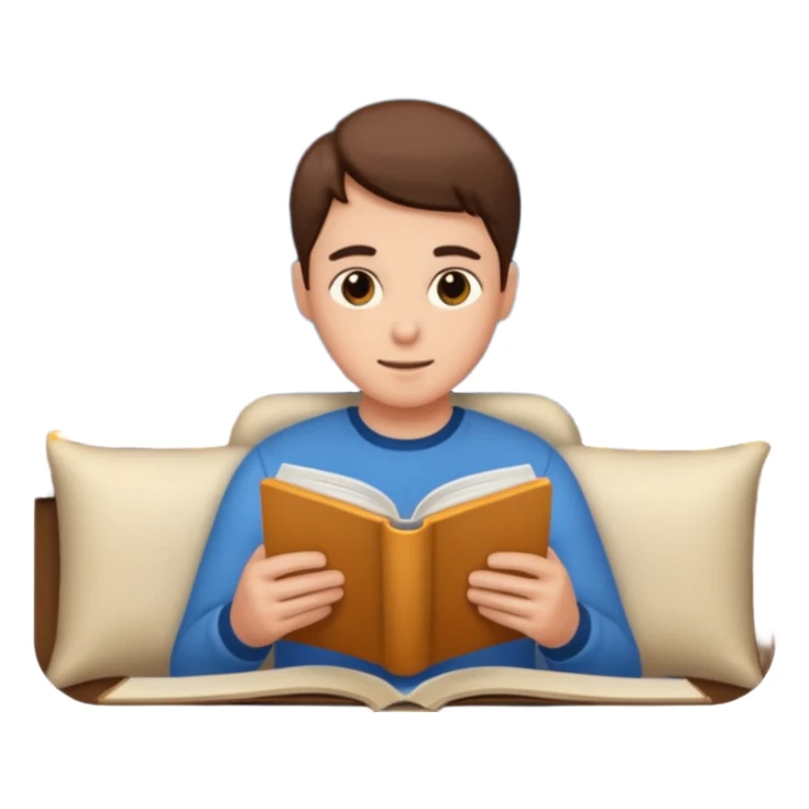 adult learning with a book in the night sticker