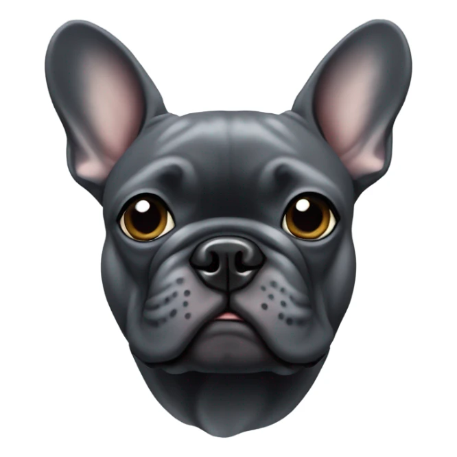 Dark grey French bulldog with one ear down sticker