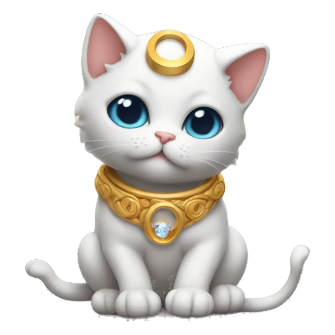 Cute Cat god with wings and a ring above its head  sticker