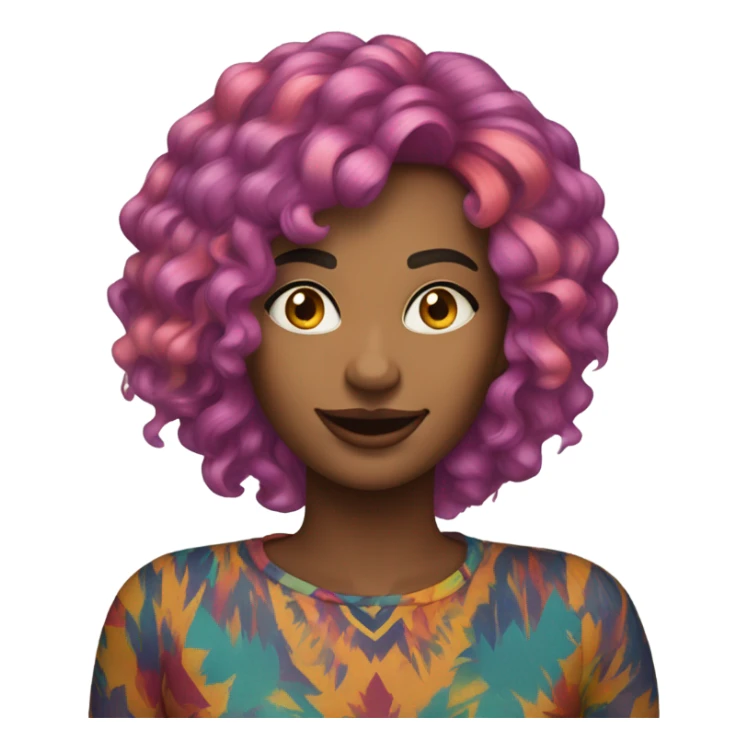 Crazy woman with rainbow hair sticker