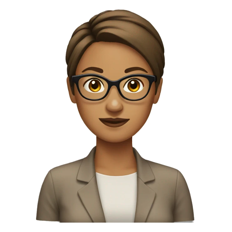 woman with glasses and brown bun sticker