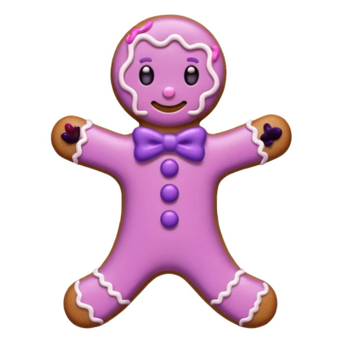 A gingerbread man cute pink and purple sticker