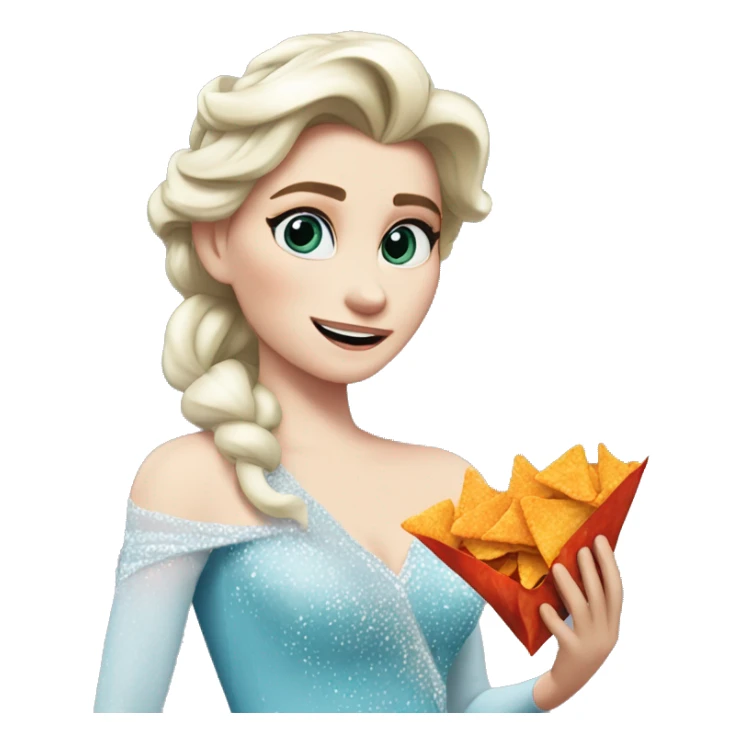elsa eating spicy sweet chili doritos sticker