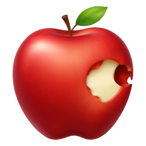 Apple with a bite taken out of it sticker