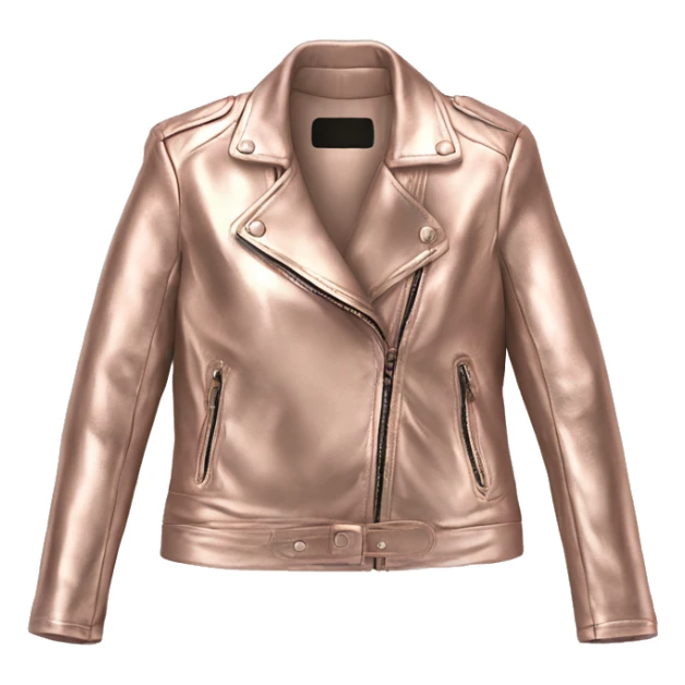 Realistic womens fashion metallic rose gold leather jacket. sticker