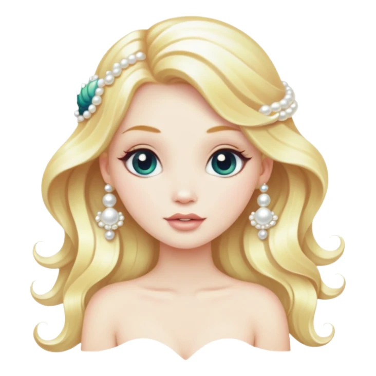 A mermaid with blonde hair and pearl accessories. 🧜‍♀️✨ sticker
