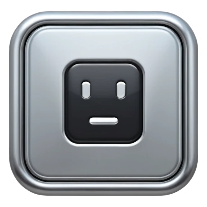 A futuristic microchip emoji made of polished silver chrome, minimal circuit details, smooth metallic surface, soft lighting, iOS emoji style, centered, clean white background sticker