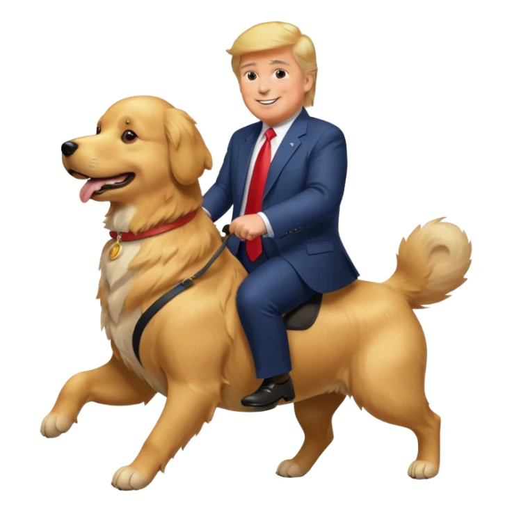 Donald Trump riding a dog sticker