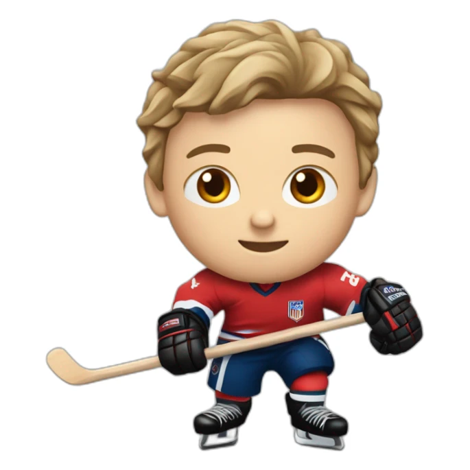 victor wegnez en train de jouer au hockey sticker