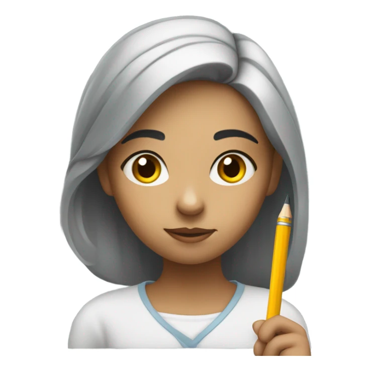 girl with a pen sticker