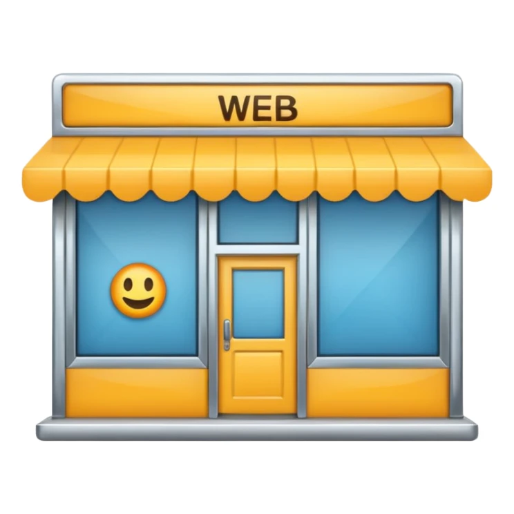 Emoji for an e-commerce marketplace: a web storefront, digital shop, or online shopping symbol. sticker