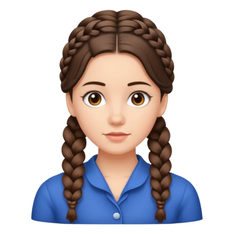 Back of brunettes head with a french braid sticker