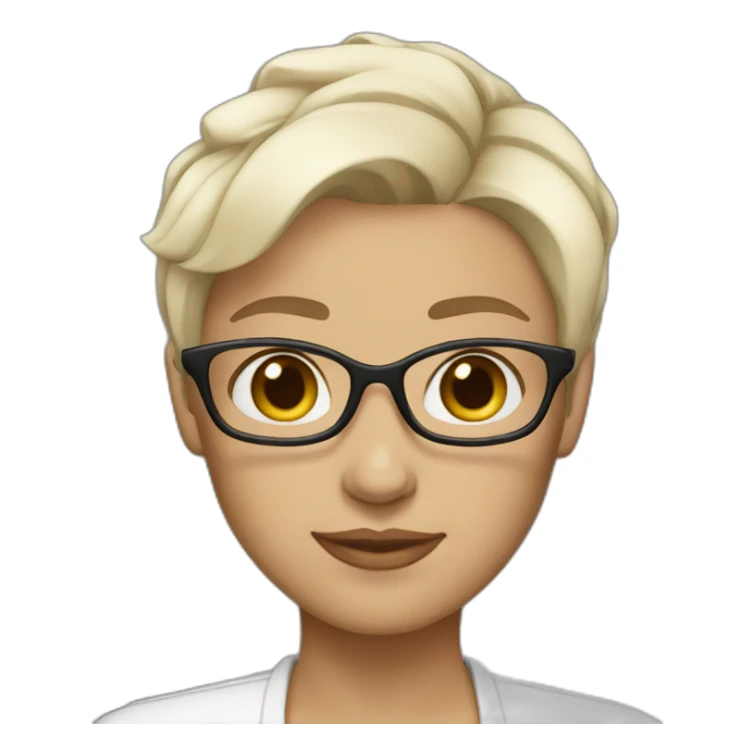 women developer white skin short hair sticker