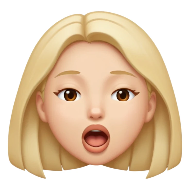 Girl with mouth open and eyes closed sticker