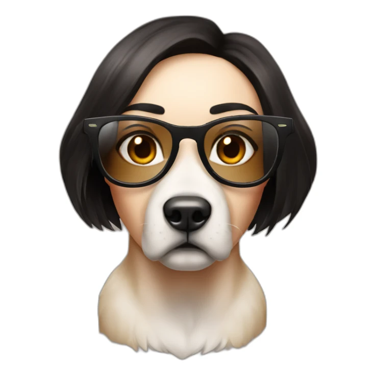 Megan Fox con lentes y un perro sticker