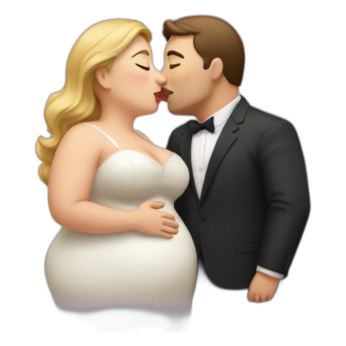 overweight couple kissing sticker
