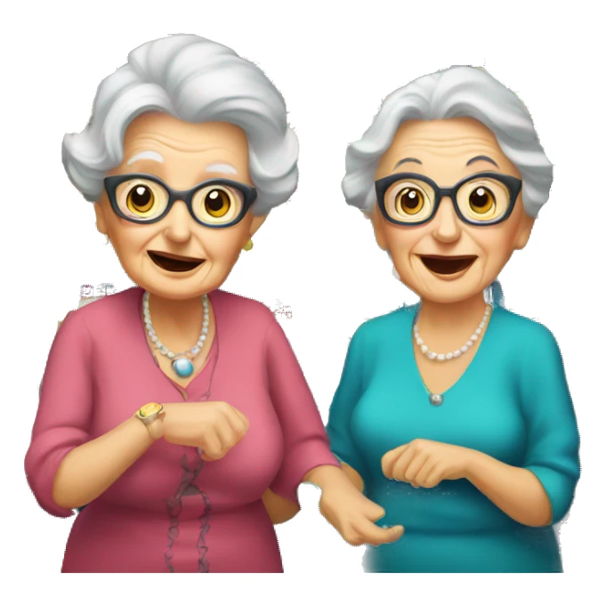 Two old ladies gambling at a slot machine  sticker