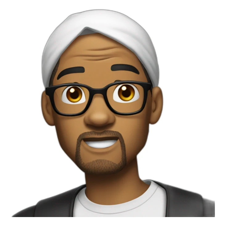 Will smith with black durag and white glasses shocked sticker