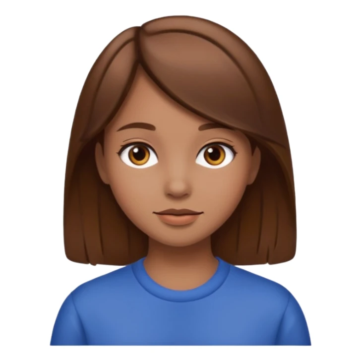 Girl with brown hair and normal skin tone sticker