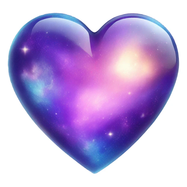 Pastel glass purple blue galaxy heart  sticker