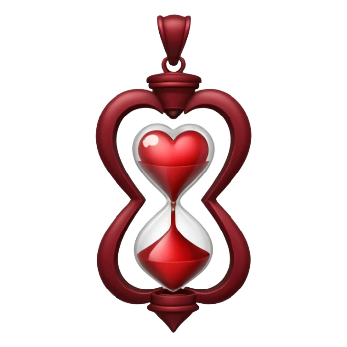 heart with a gothic hourglass pendant sticker