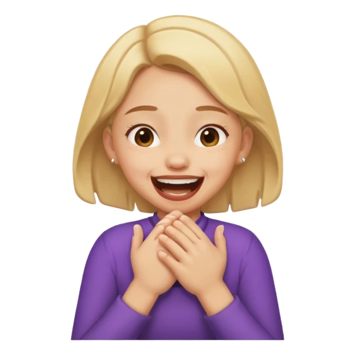 Girl choking hands and laughing  sticker