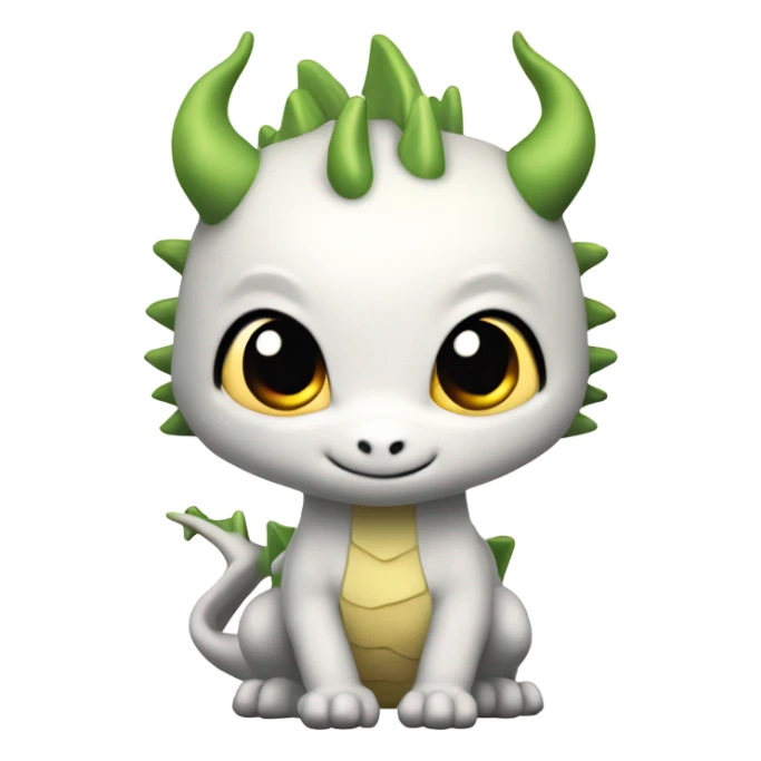 Fait moi une émoticone hello d'un dragon chibi avec un arrière-plan blanc  sticker