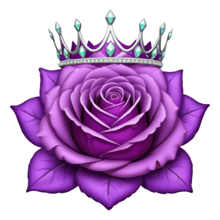 Purple rose with silver tiara sticker